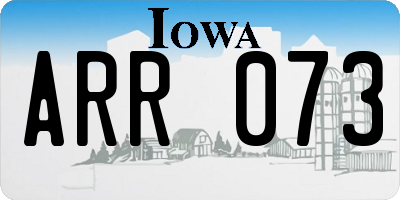 IA license plate ARR073