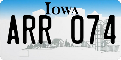 IA license plate ARR074