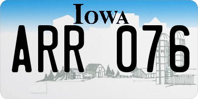 IA license plate ARR076