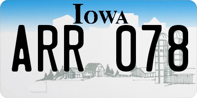 IA license plate ARR078
