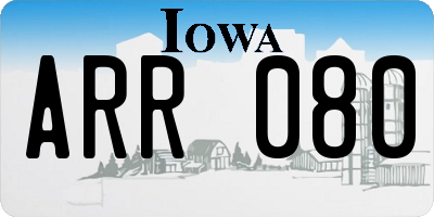 IA license plate ARR080