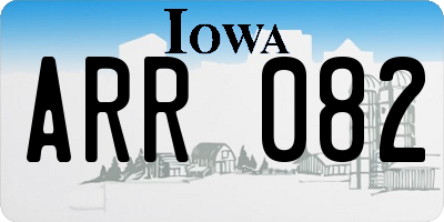 IA license plate ARR082