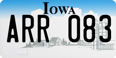 IA license plate ARR083