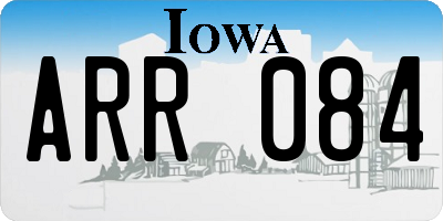 IA license plate ARR084