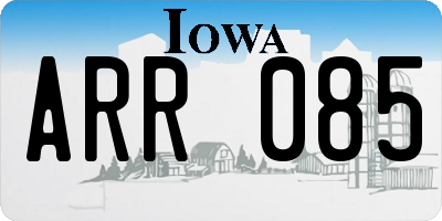 IA license plate ARR085