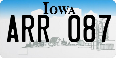 IA license plate ARR087