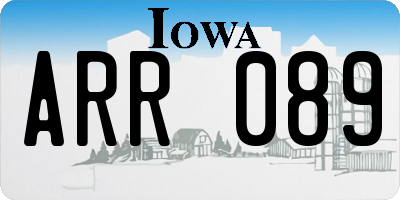 IA license plate ARR089