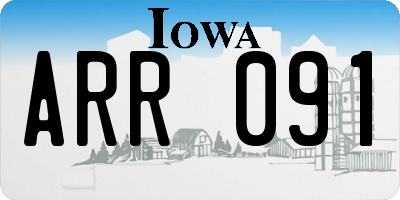 IA license plate ARR091