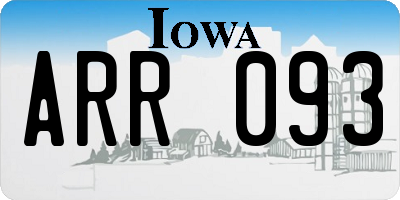 IA license plate ARR093