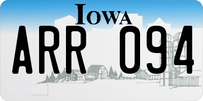 IA license plate ARR094