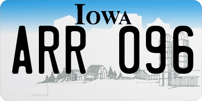 IA license plate ARR096