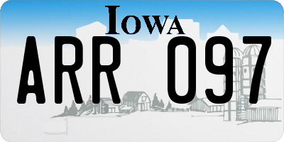 IA license plate ARR097