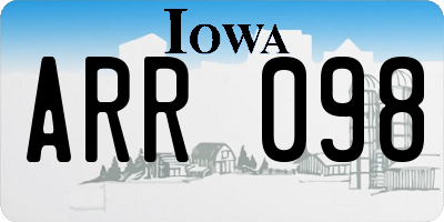 IA license plate ARR098