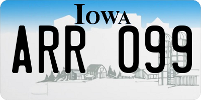 IA license plate ARR099
