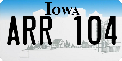 IA license plate ARR104