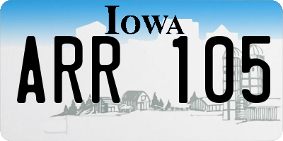 IA license plate ARR105