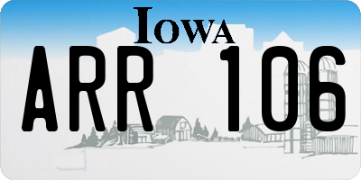 IA license plate ARR106