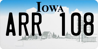 IA license plate ARR108