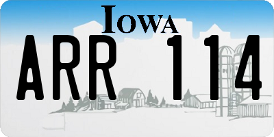 IA license plate ARR114