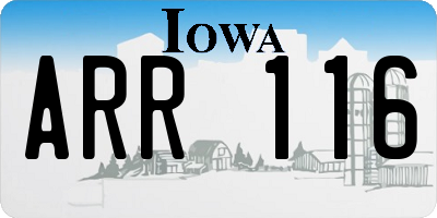 IA license plate ARR116