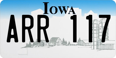 IA license plate ARR117