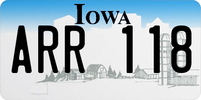 IA license plate ARR118