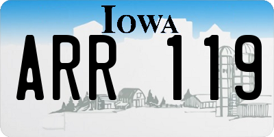 IA license plate ARR119