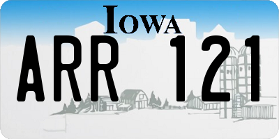 IA license plate ARR121