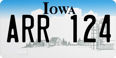 IA license plate ARR124
