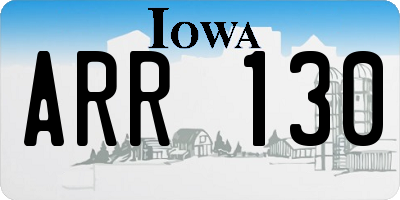 IA license plate ARR130