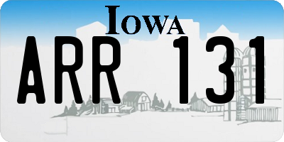 IA license plate ARR131