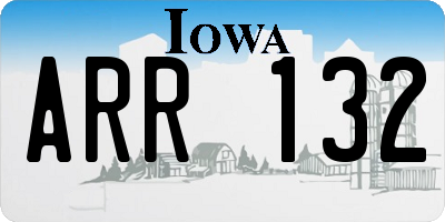 IA license plate ARR132