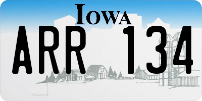 IA license plate ARR134
