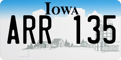 IA license plate ARR135