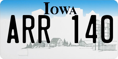 IA license plate ARR140