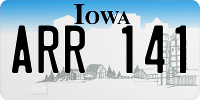 IA license plate ARR141
