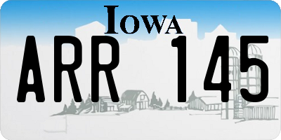 IA license plate ARR145
