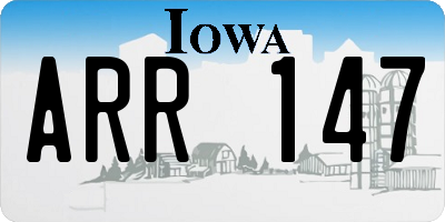 IA license plate ARR147