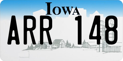 IA license plate ARR148