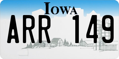 IA license plate ARR149