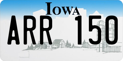 IA license plate ARR150