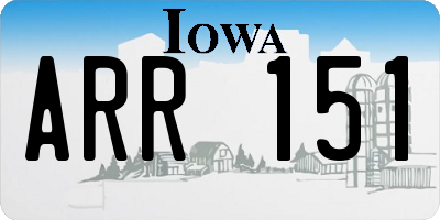 IA license plate ARR151