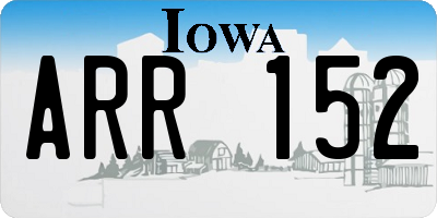 IA license plate ARR152