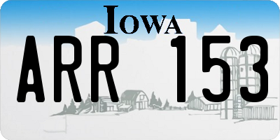 IA license plate ARR153