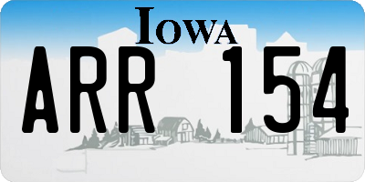 IA license plate ARR154