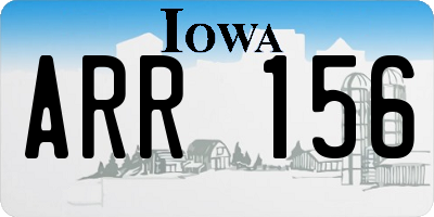 IA license plate ARR156