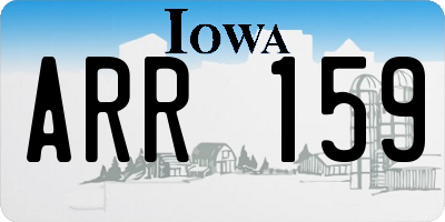IA license plate ARR159