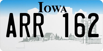 IA license plate ARR162