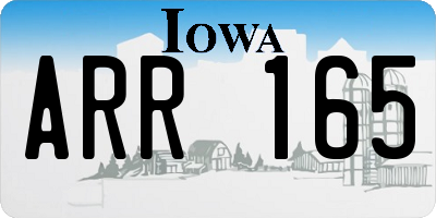 IA license plate ARR165