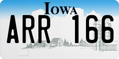 IA license plate ARR166